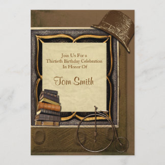Vintage-Steampunk-Collage-Geburtstag Einladung