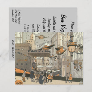 Vintage-Steampunk-Einladung zur Bon-Voyage-Party Einladung