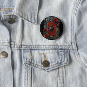 Vintage-Steampunk-Eleganz Uhrwerk Rosen der Liebe Button