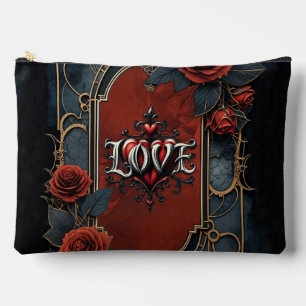 Vintage-Steampunk-Eleganz Uhrwerk Rosen der Liebe Zubehörtasche
