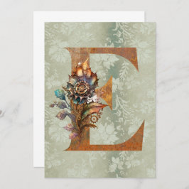 Vintage Steampunk-Floral Letter E-Mitteilungskarte Mitteilungskarte