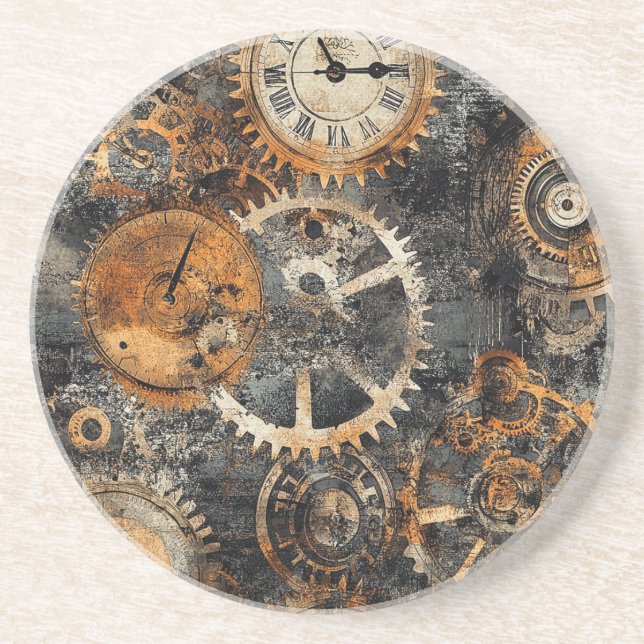 Vintage-Steampunk-Getränkeuntersetzer Getränkeuntersetzer (Vorne)