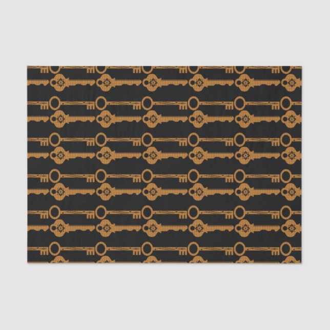 Vintage Steampunk-Gold-Keys Seidenpapier (Vorderseite)