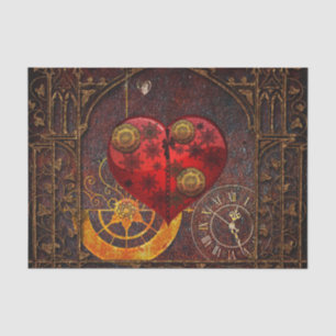 Vintage Steampunk Herz-Tapete Seidenpapier