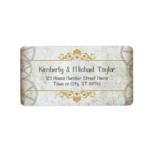 Vintage Steampunk-Hochzeit Adressaufkleber