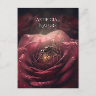 Vintage Steampunk-Insekt Rosen-Postkarte Artific Postkarte