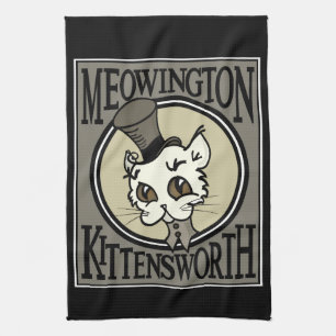 VINTAGE STEAMPUNK KITTY CAT GRAPHIC KITCHEN TOWM KÜCHENTUCH