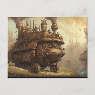 Vintage-Steampunk-Maschine Fantasy-Illustration  Postkarte
