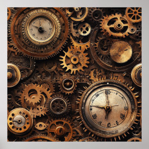 Vintage-Steampunk-Plakat Poster