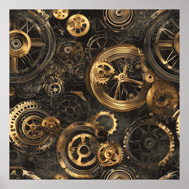 Vintage-Steampunk-Plakat Poster (Vorne)