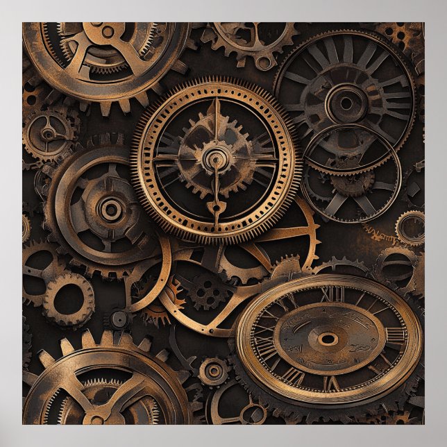 Vintage-Steampunk-Plakat Poster (Vorne)