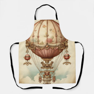 Vintage-Steampunk-Rosa Heißluftballon Schürze