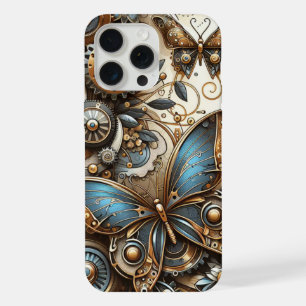 Vintage-Steampunk-Schmetterlinge iPhone 15 Pro Max Hülle