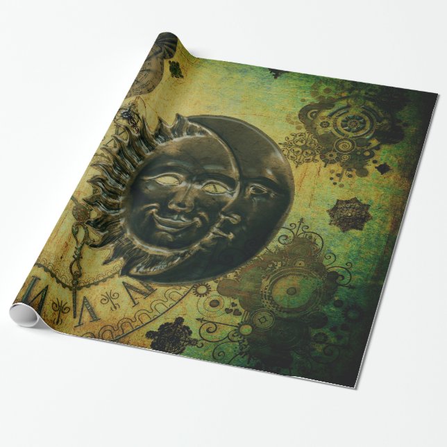 Vintage Steampunk Tapete Geschenkpapier (Ungerollt)