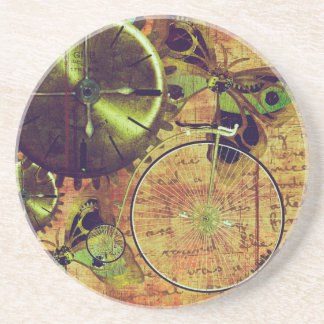 Vintage Steampunk Tapete Sandstein Untersetzer