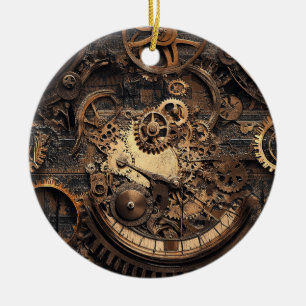 Vintage-Steampunk-Weihnachtsbaumschmuck Keramik Ornament
