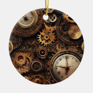 Vintage-Steampunk-Weihnachtsschmuck Keramik Ornament