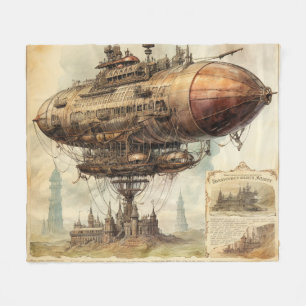 Vintage-Steampunk-Zeppelin (10) Fleecedecke