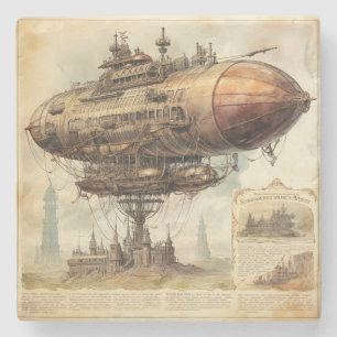 Vintage-Steampunk-Zeppelin (10) Steinuntersetzer