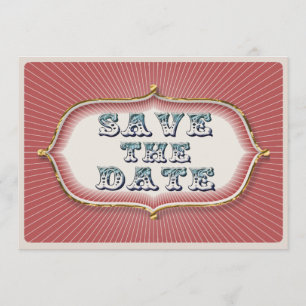 Vintage steampunk Zirkusstrahlen Save the Date