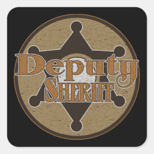 Vintage-Stellvertreter des Sheriffs Quadratischer Aufkleber