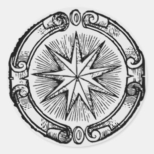 Vintage-Stern-Emblem Runder Aufkleber
