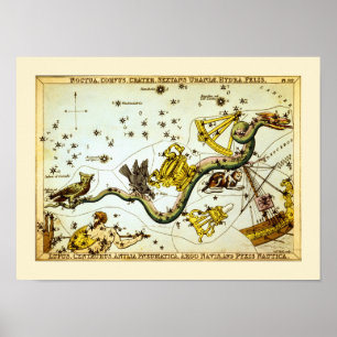 Vintage Stern-Karte - Konstellations-Atlas Poster