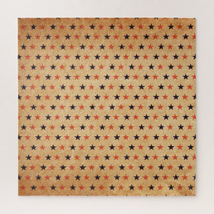 Vintage Sterne: Alte Papiertextur Puzzle