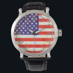 Vintage Sterne und Streifen Uhr römische Armbanduh<br><div class="desc">US-Flagge römische Zahlen Handgelenke,  perfekt für diejenigen,  die amerikanisch oder von den Vereinigten Staaten Abstieg. Diese Uhr kann auch mit Ihrem eigenen Bild oder Bild angepasst werden,  falls gewünscht. Entworfen exklusiv von Sarah Trett.</div>