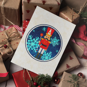 Vintage Sternennacht Weihnachts Nussknacker Feiertagspostkarte