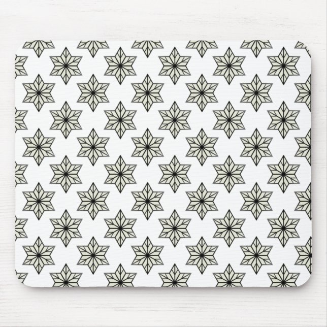 Vintage Sternexplosion Mousepad, Schwarzweiß Mousepad (Vorne)