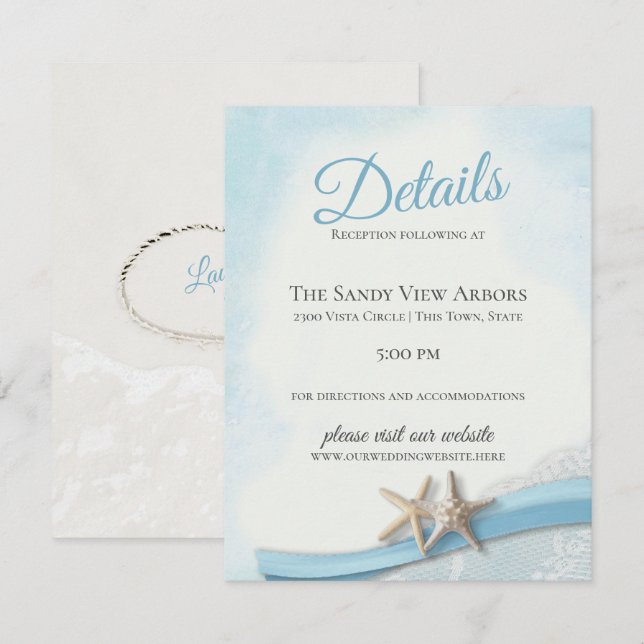 Vintage Sternfische und Spitzen mit Herzdetails Einladung (Vorne/Hinten)