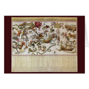 Vintage-Sternkarte der Konstellation von Backer un