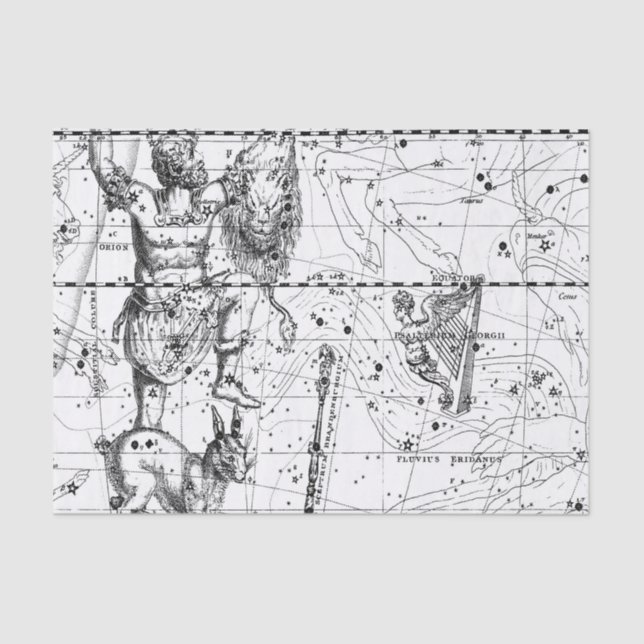 Vintage Sternkonstellationen Seidenpapier (Vorderseite)