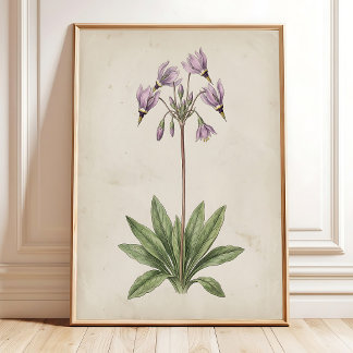 Vintage-Sternschnuppe-Blumenkunst Boho-Wanddekorat Poster