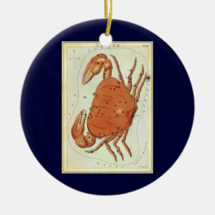Vintage-Sternzeichen Astrologie Krebs Sternbild Keramik Ornament