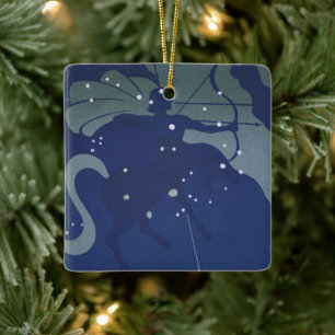 Vintage-Sternzeichen Astrologie Schütze-Konstellat Keramikornament