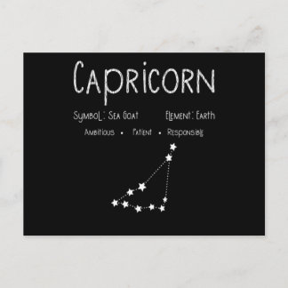 Vintage-Sternzeichen Capricorn Horoskop Geburtstag Postkarte