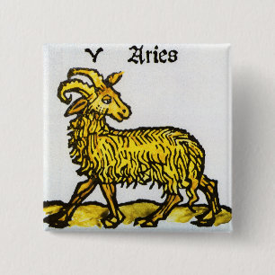 Vintage Sternzeichen des Tierkreises, Widder Button