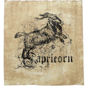 Vintage-Sternzeichen Steinbock Duschvorhang