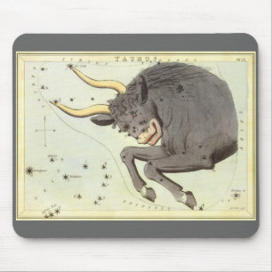 Vintage-Sternzeichen Stier Stier Konstellation Mousepad