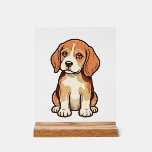 Vintage-Stich-Beagle-Welpe-Vektor-Art_1 Acrylschild