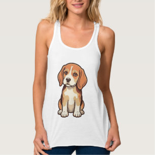 Vintage-Stich-Beagle-Welpe-Vektor-Art_1 Tank Top
