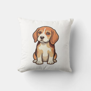 Vintage-Stich Beagle-Welpe Vektor Kunst_1 Kissen