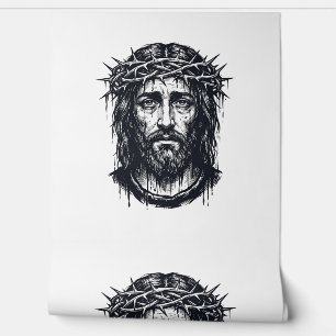 Vintage-Stich Crown Dornenkronen Heiliges Porträt Tapete