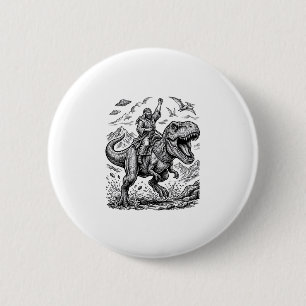 Vintage-Stich-Dinosaur-Reiter-Grafik-T-Shirt_1 Button