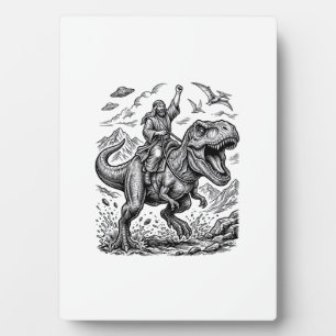 Vintage-Stich-Dinosaur-Reiter-Grafik-T-Shirt_1 Fotoplatte