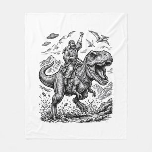 Vintage-Stich-Dinosaurier-Reiter-Grafik-T-Shirt_1 Fleecedecke