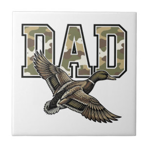 Vintage-Stich Duck Dad Camo Vektor-Shirt-Design Fliese