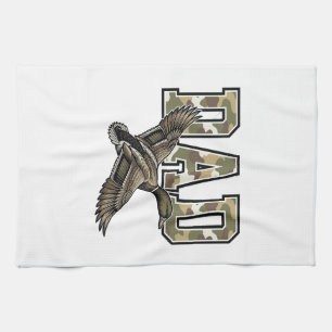 Vintage-Stich Duck Dad Camo Vektor-Shirt-Design Geschirrtuch